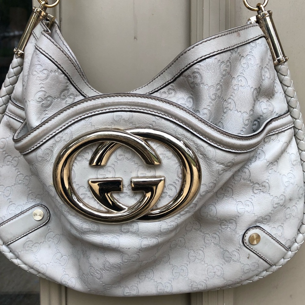 Guccissima Britt Medium Shoulder Bag. Beige And Wallet - Picture 7 of 8